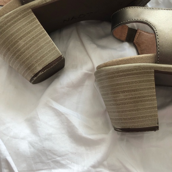 Brown Leather Open Toe Sandal Heels - Picture 8 of 12